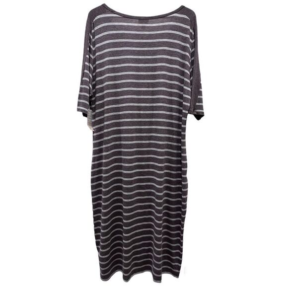 Plus Size Brown White Striped Bodycon LuLaRoe Bodycon Julia - Picture 7 of 11